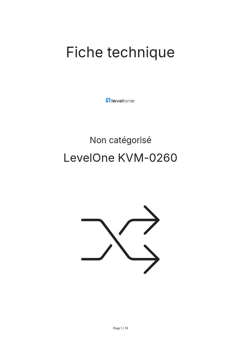 Image de la première page du manuel de l'appareil KVM-0260
