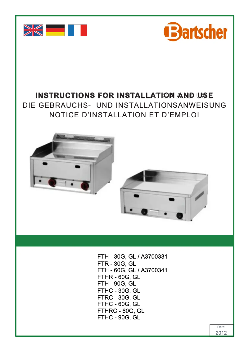 Image de la première page du manuel de l'appareil GDP 320G-G