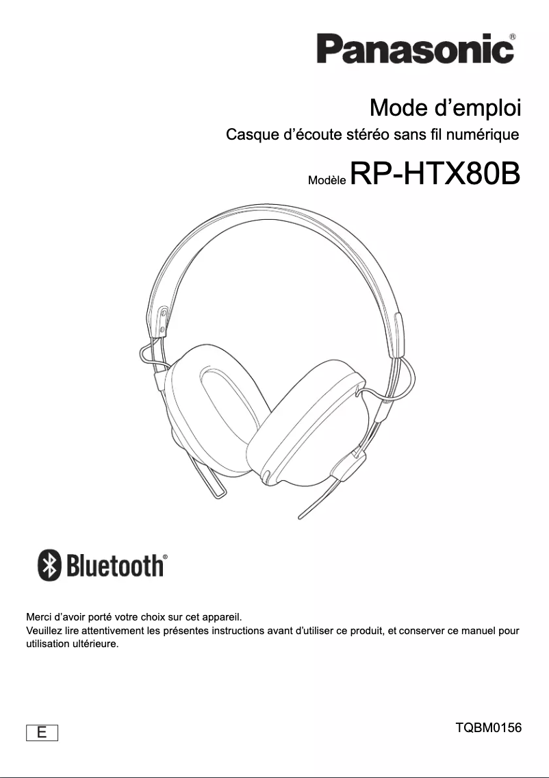 Image de la première page du manuel de l'appareil RP-HTX80BE