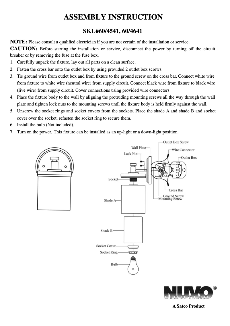 Page n°1 - Manuel utilisateur NUVO Decker 60/4641