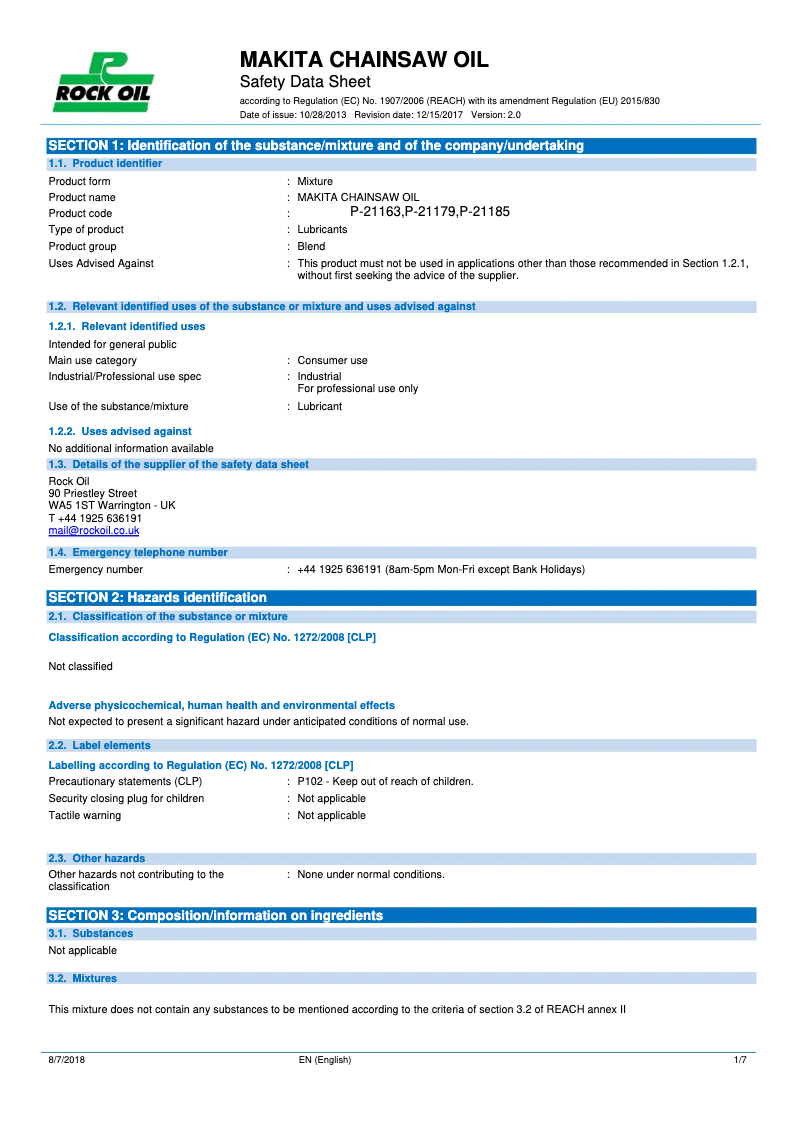 Page n°1 - Mode d'emploi Makita P-21185
