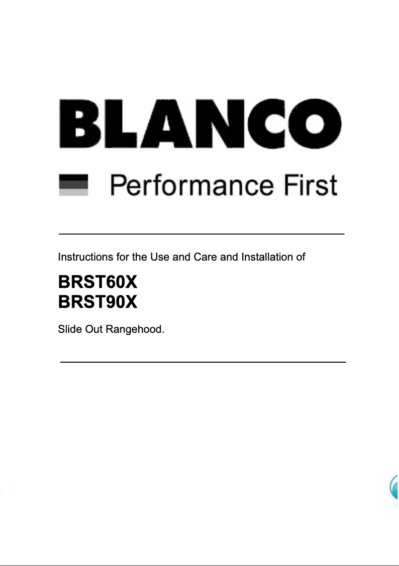 Page 1 de la notice Manuel utilisateur BLANCO BRST90X