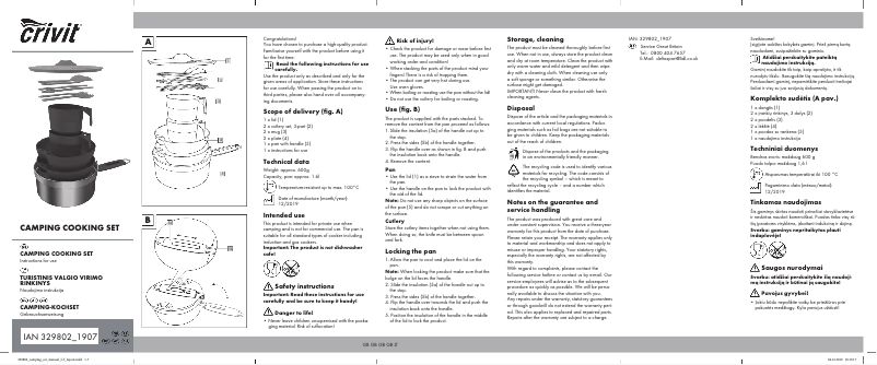 Página 1 del manual Manual de usuario Crivit IAN 329802