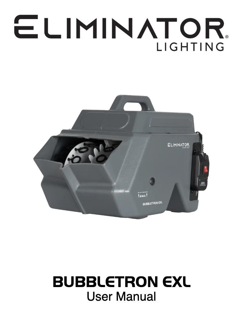 Image de la première page du manuel de l'appareil BUBBLETRON EXL
