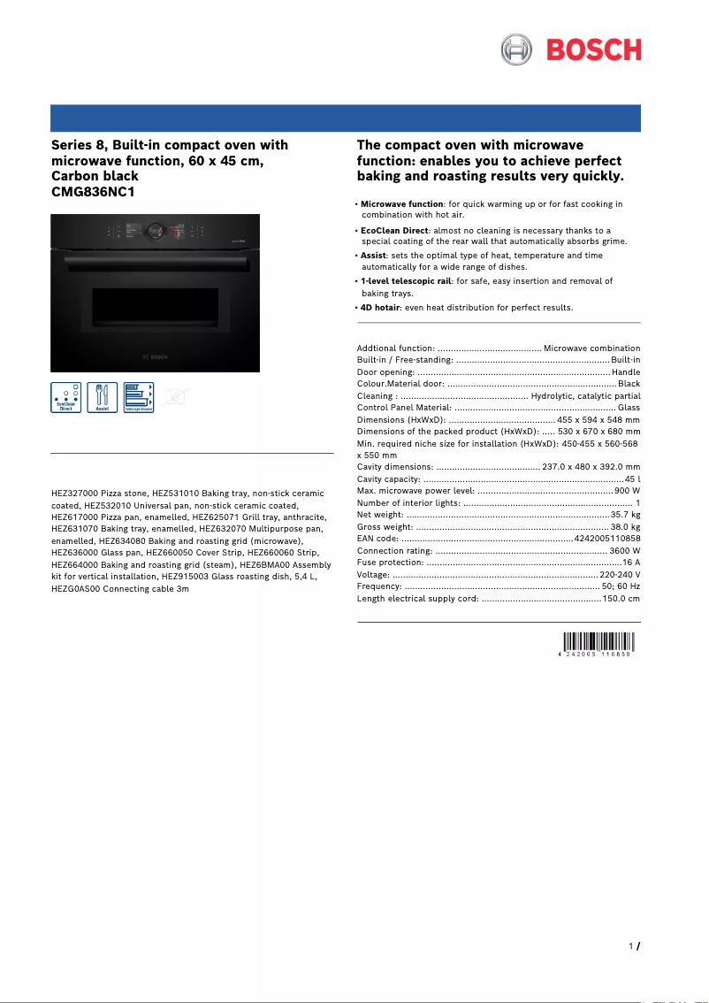 Image de la première page du manuel de l'appareil Serie 8 CMG836NC1