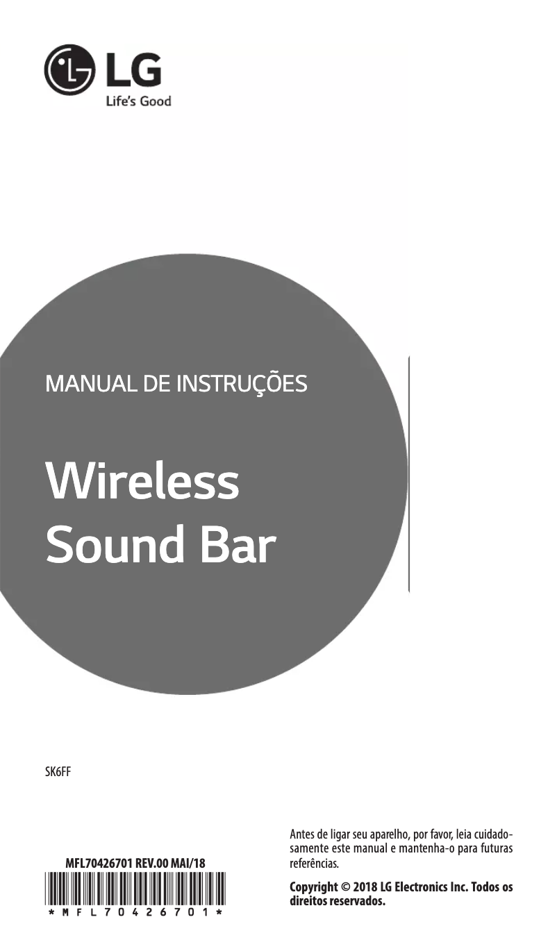 Page 1 de la notice Manuel utilisateur LG SK6FF