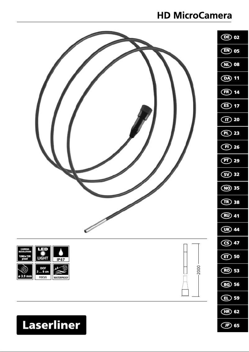 Page 1 de la notice Manuel utilisateur Laserliner VideoFlex HD Micro