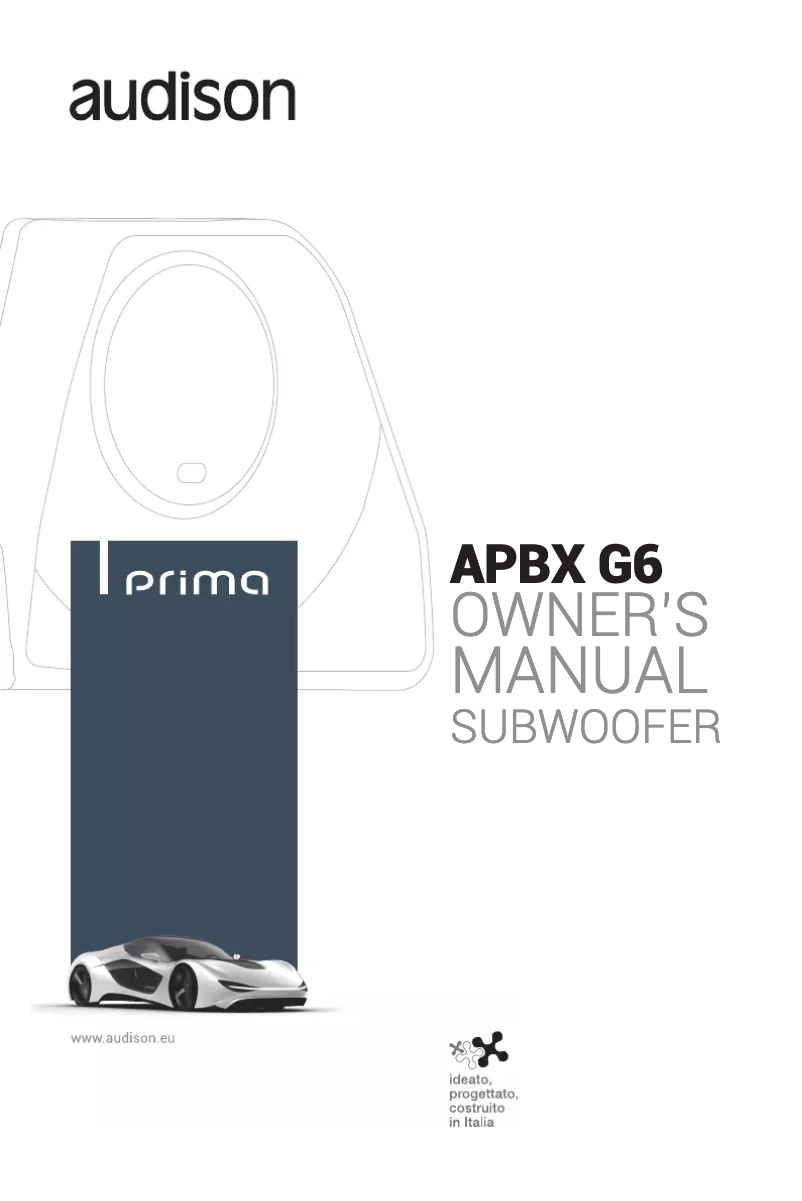 Image de la première page du manuel de l'appareil Prima APBX G6