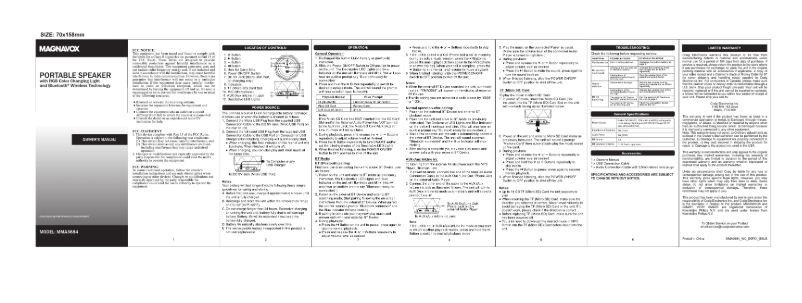 Page n°1 - Manuel utilisateur Magnavox MMA3684