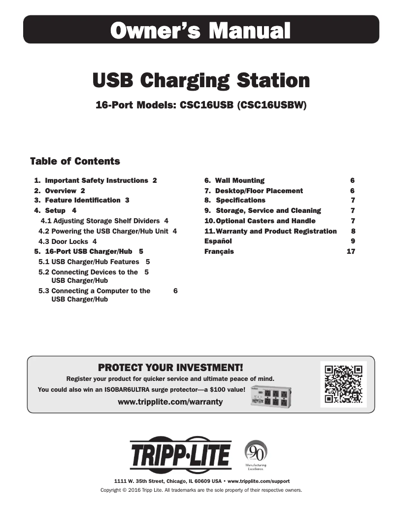 Image de la première page du manuel de l'appareil CSC16USB
