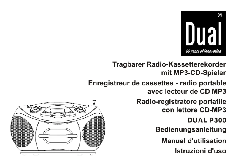 Page n°1 - Manuel utilisateur Dual P300