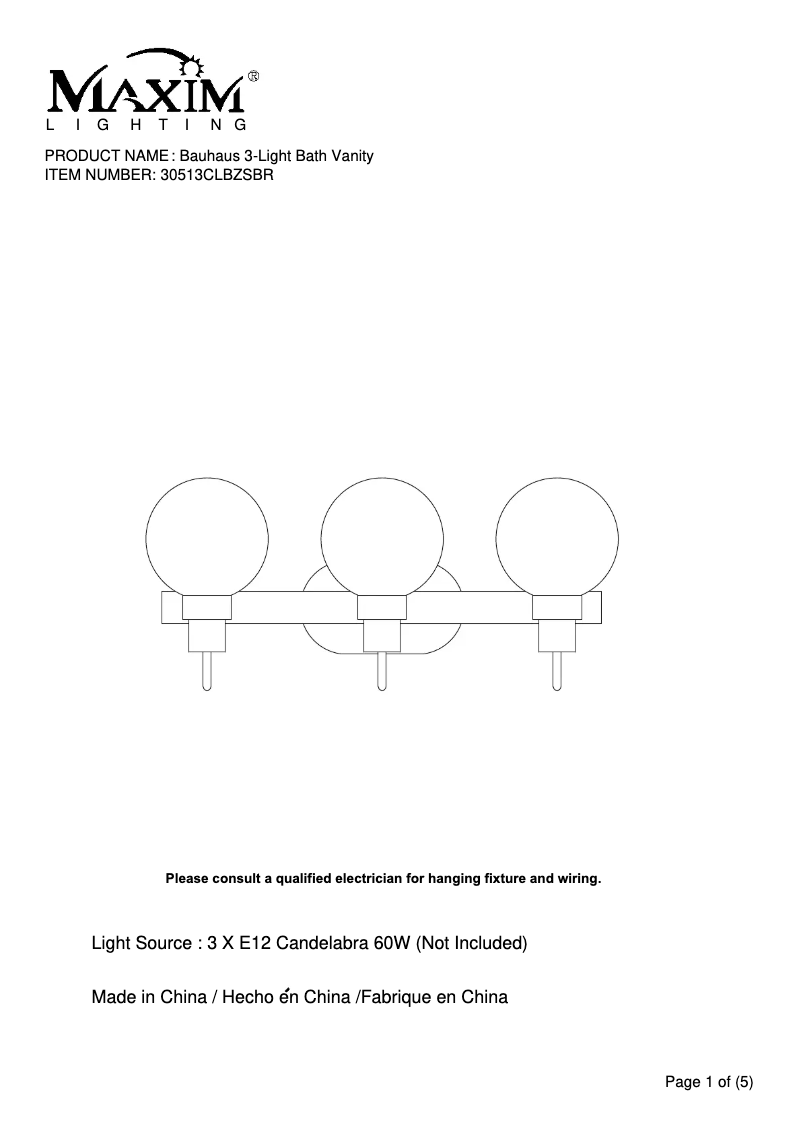 Image de la première page du manuel de l'appareil Bauhaus 30513CLBZSBR