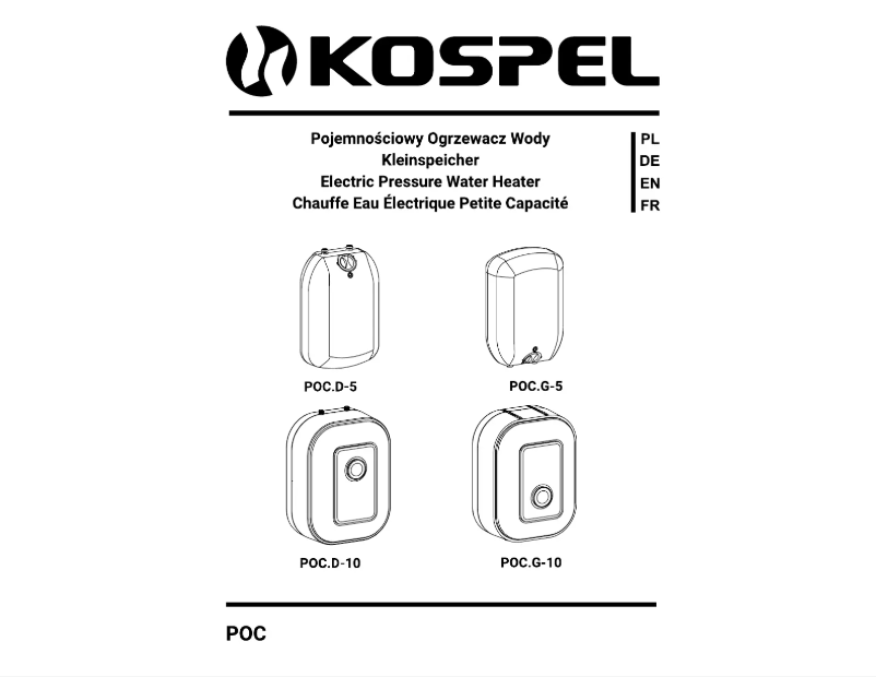 Page 1 de la notice Manuel utilisateur Kospel POC.D-5
