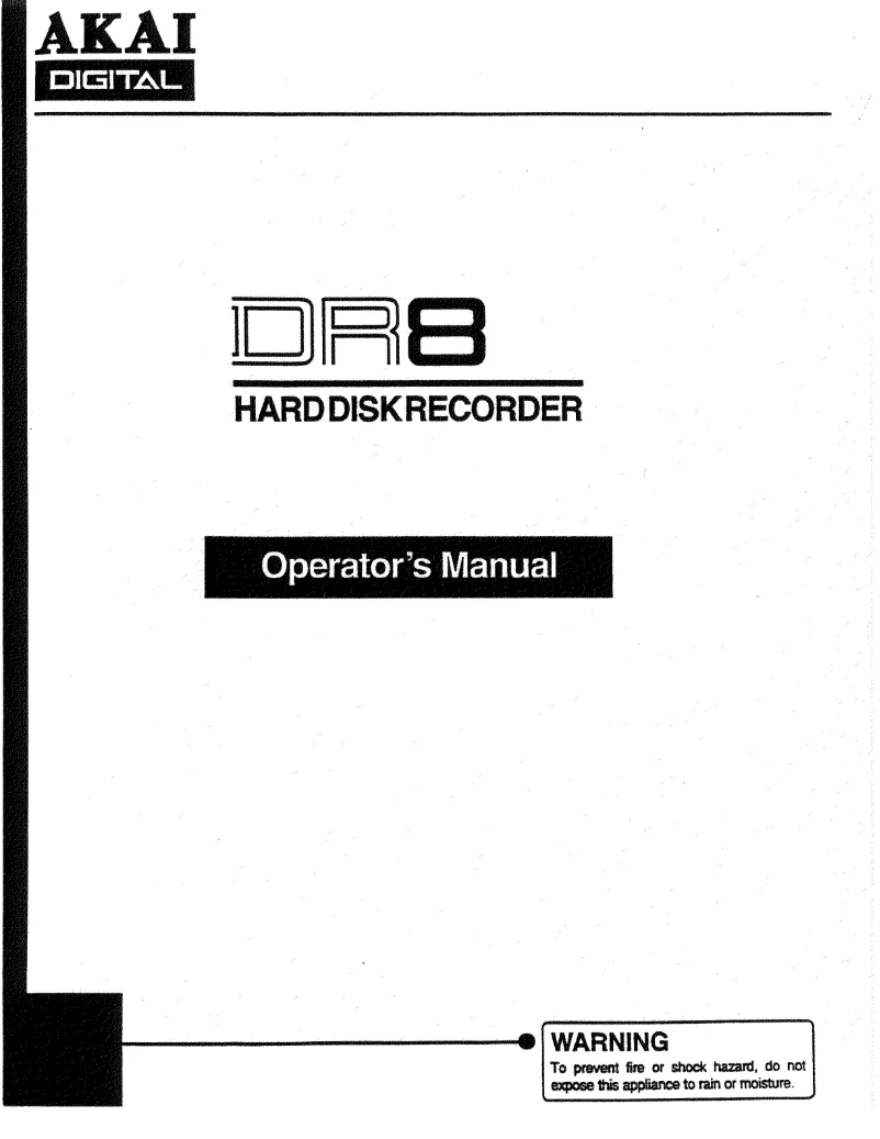 Page n°1 - Manuel utilisateur AKAI DR8