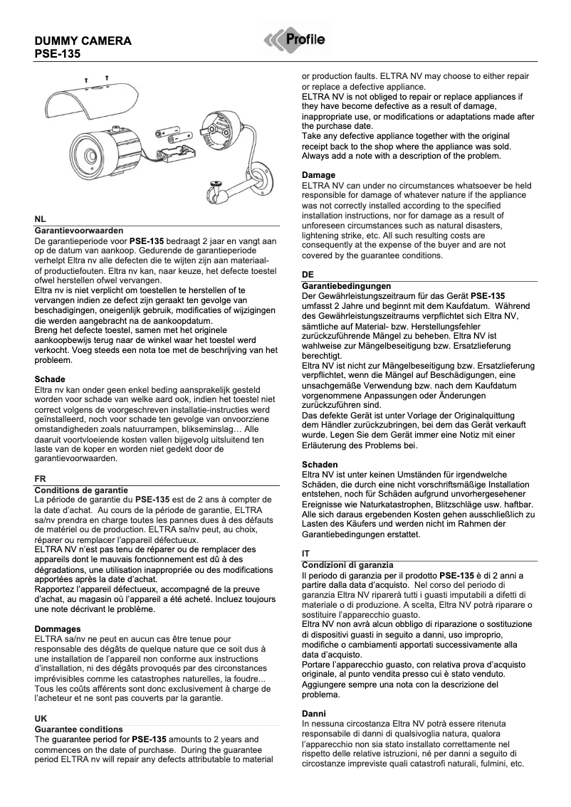 Image de la première page du manuel de l'appareil PSE-135