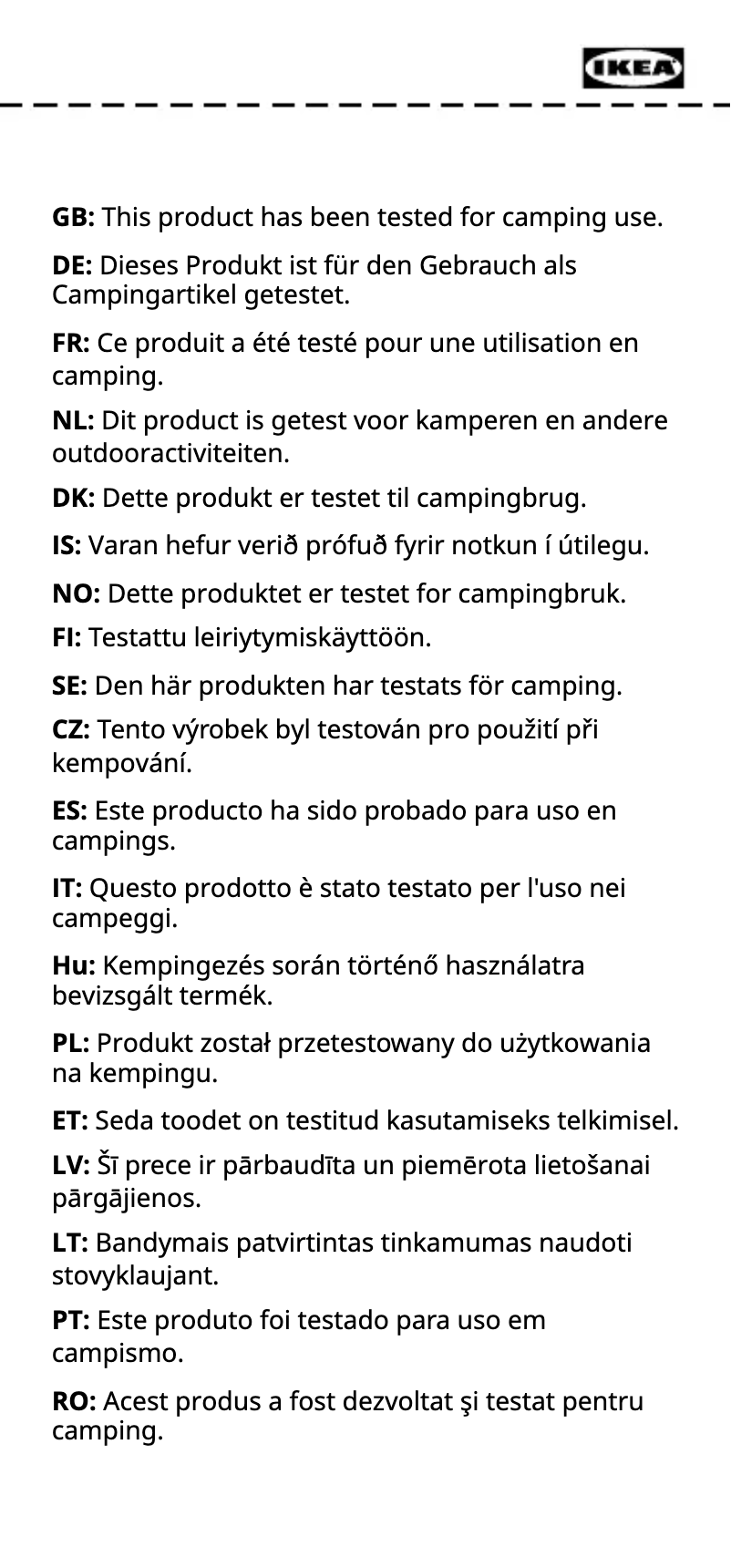 Page 1 de la notice Manuel utilisateur Ikea STRANDÖN 905.227.69