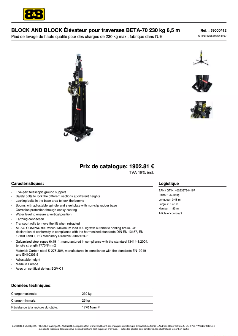 Image de la première page du manuel de l'appareil BETA-70