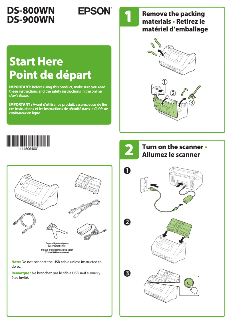 Image de la première page du manuel de l'appareil WorkForce DS-900WN