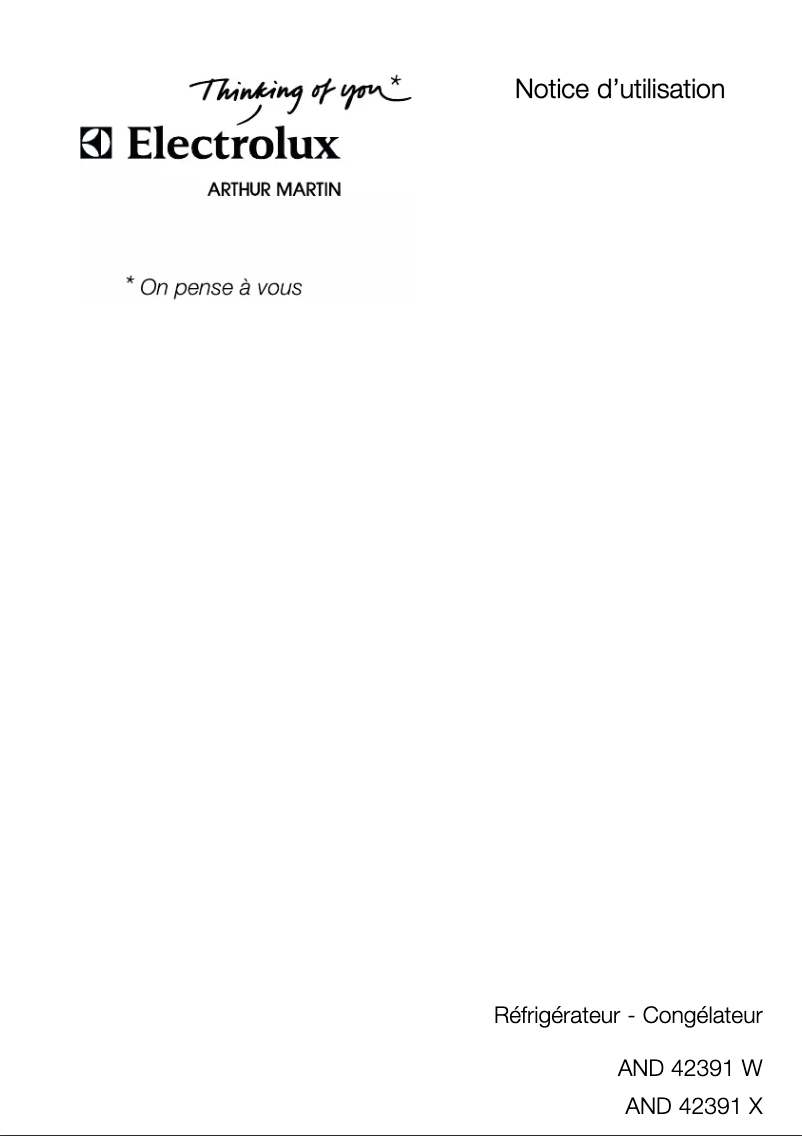 Image de la première page du manuel de l'appareil AND42391X