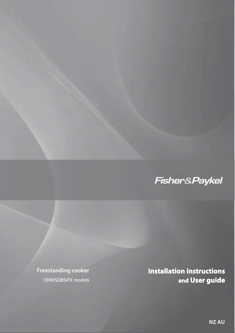Page n°1 - Instructions / montage Fisher & Paykel OR90SDBSIPX1
