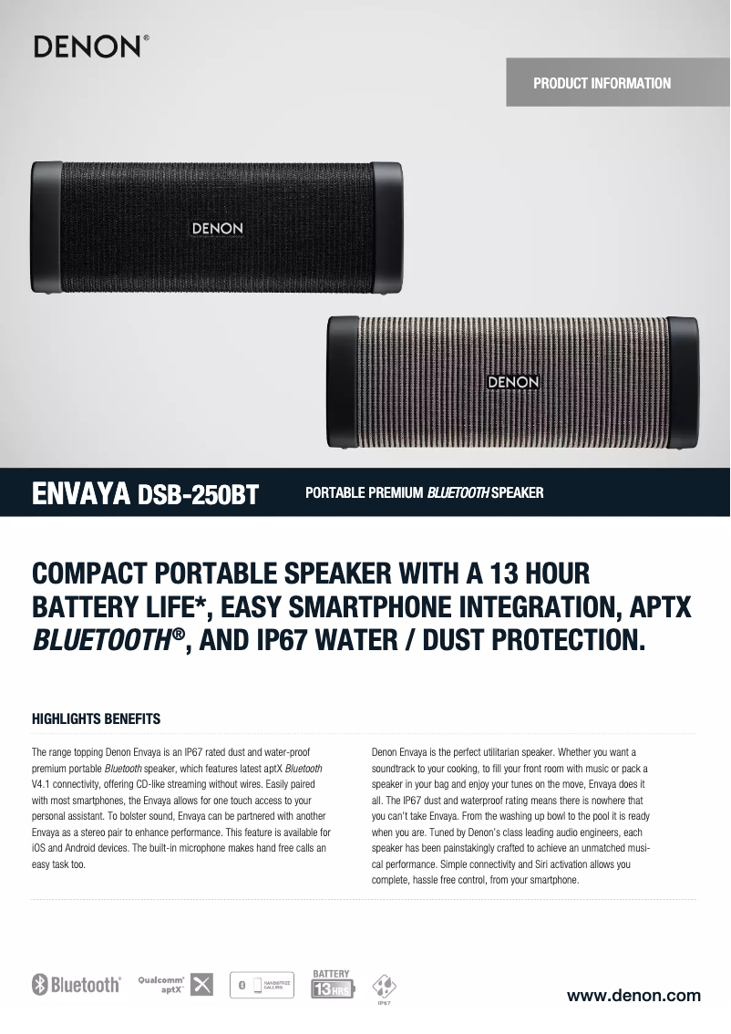 Image de la première page du manuel de l'appareil Envaya DSB-250BT