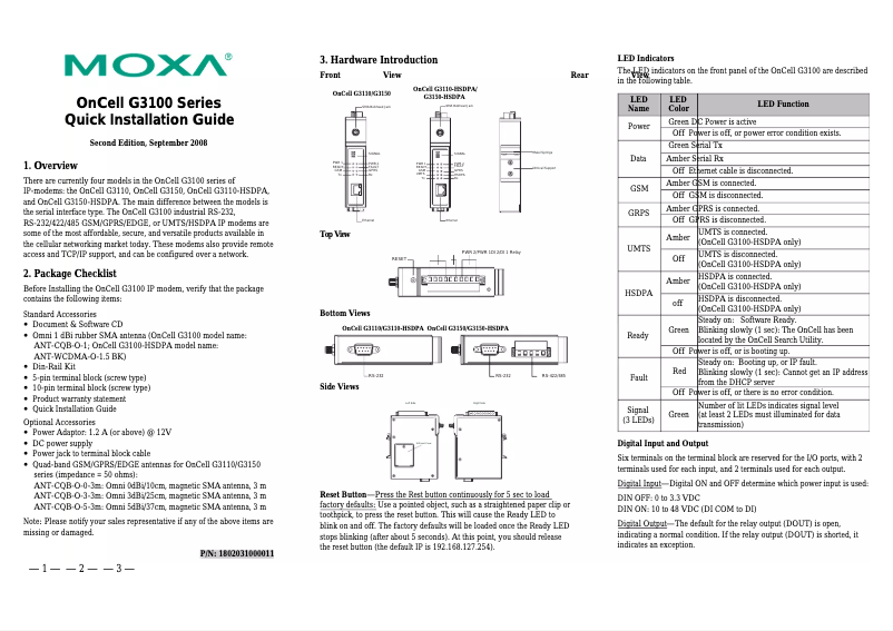 Page n°1 - Manuel utilisateur Moxa OnCell G3110