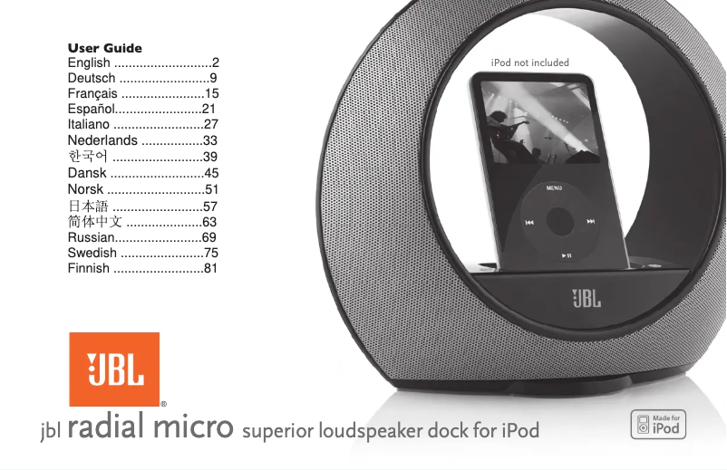 Page 1 de la notice Manuel utilisateur JBL Radial Micro