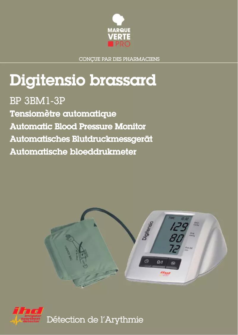 Page n°1 - Manuel utilisateur Marque Verte Digitensio BP 3BM1-3P