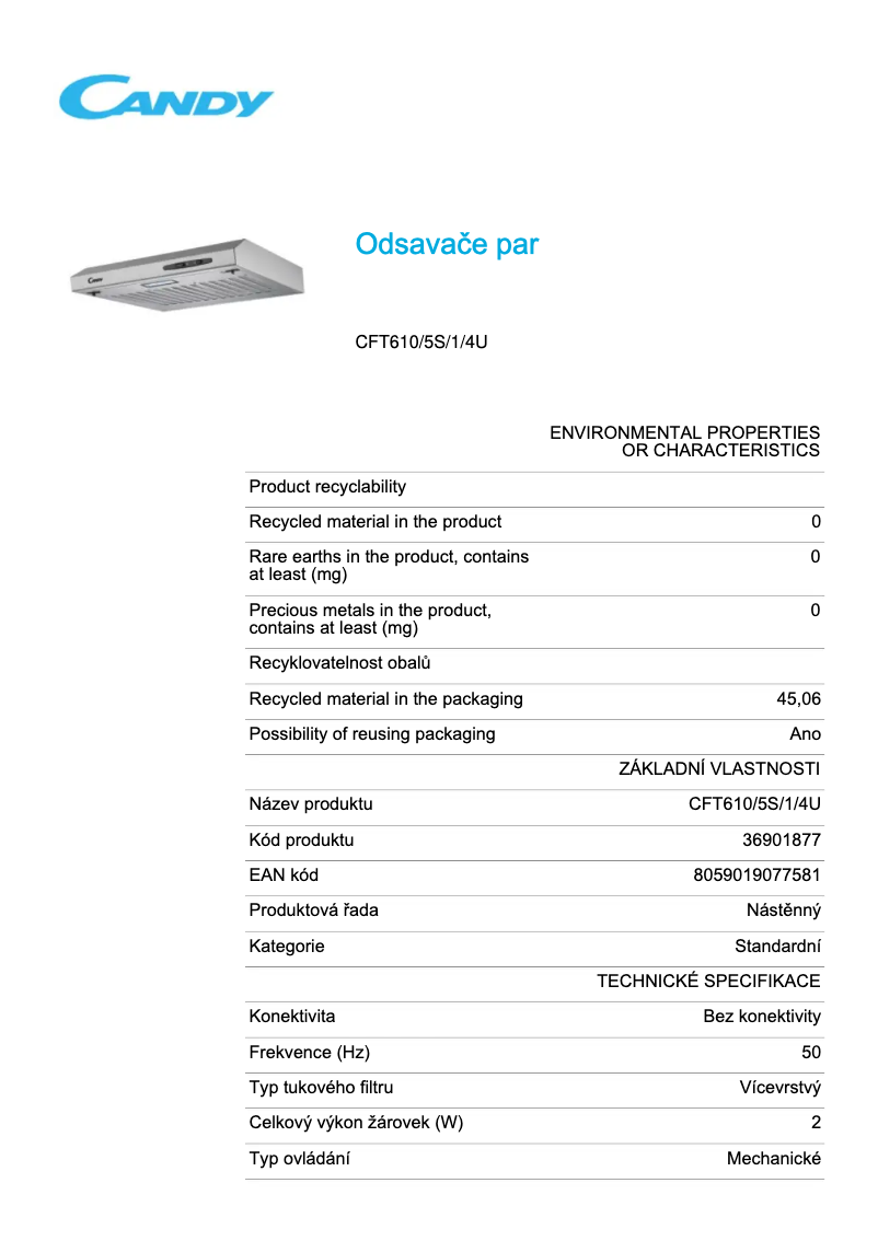 Image de la première page du manuel de l'appareil CFT610/5S/1/4U