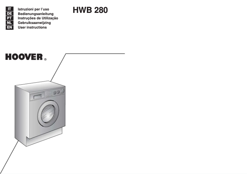 Page 1 de la notice Manuel utilisateur Hoover HWB 280-30S