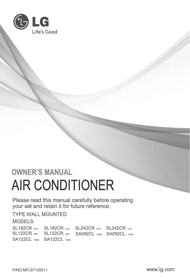 Imagen de la primera página del manual del dispositivo SA122CL