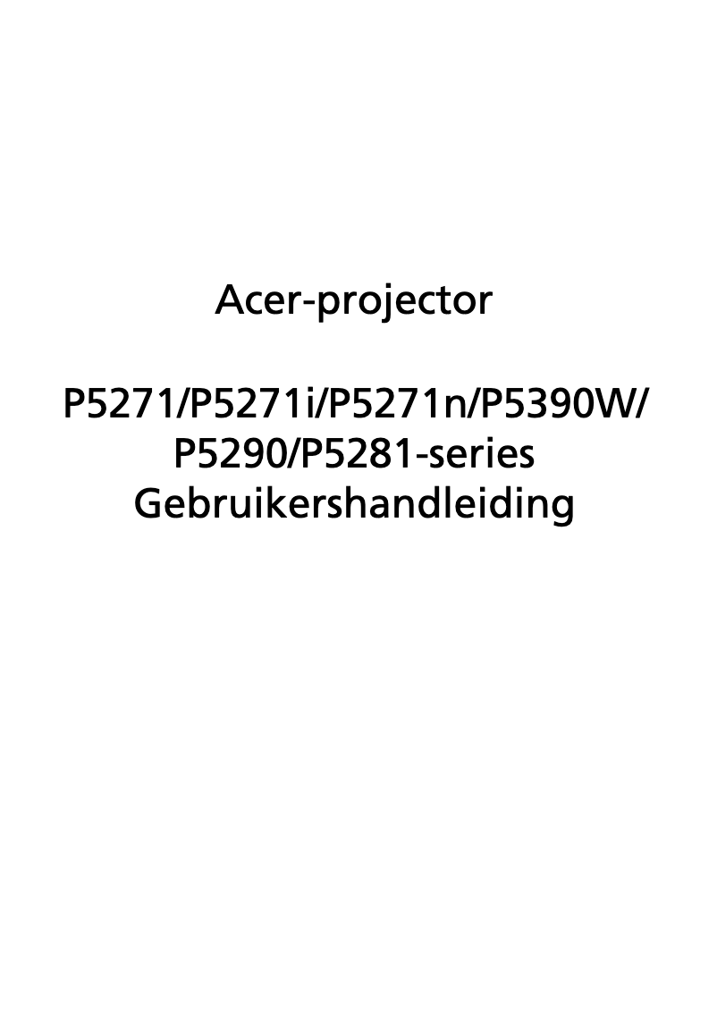 Page n°1 - Manuel utilisateur Acer P5271