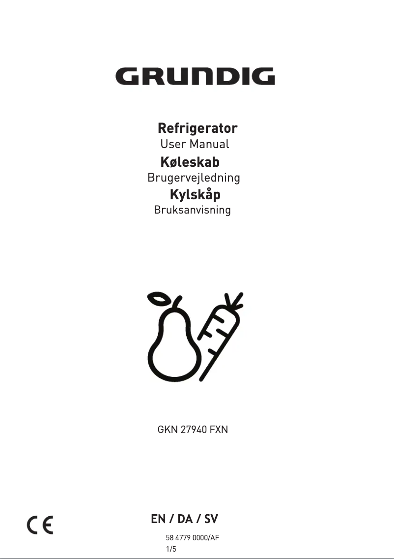 Page n°1 - Manuel utilisateur Grundig GKN 27940 FXN