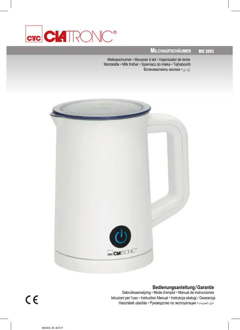 Page 1 de la notice Manuel utilisateur Clatronic MS 3693