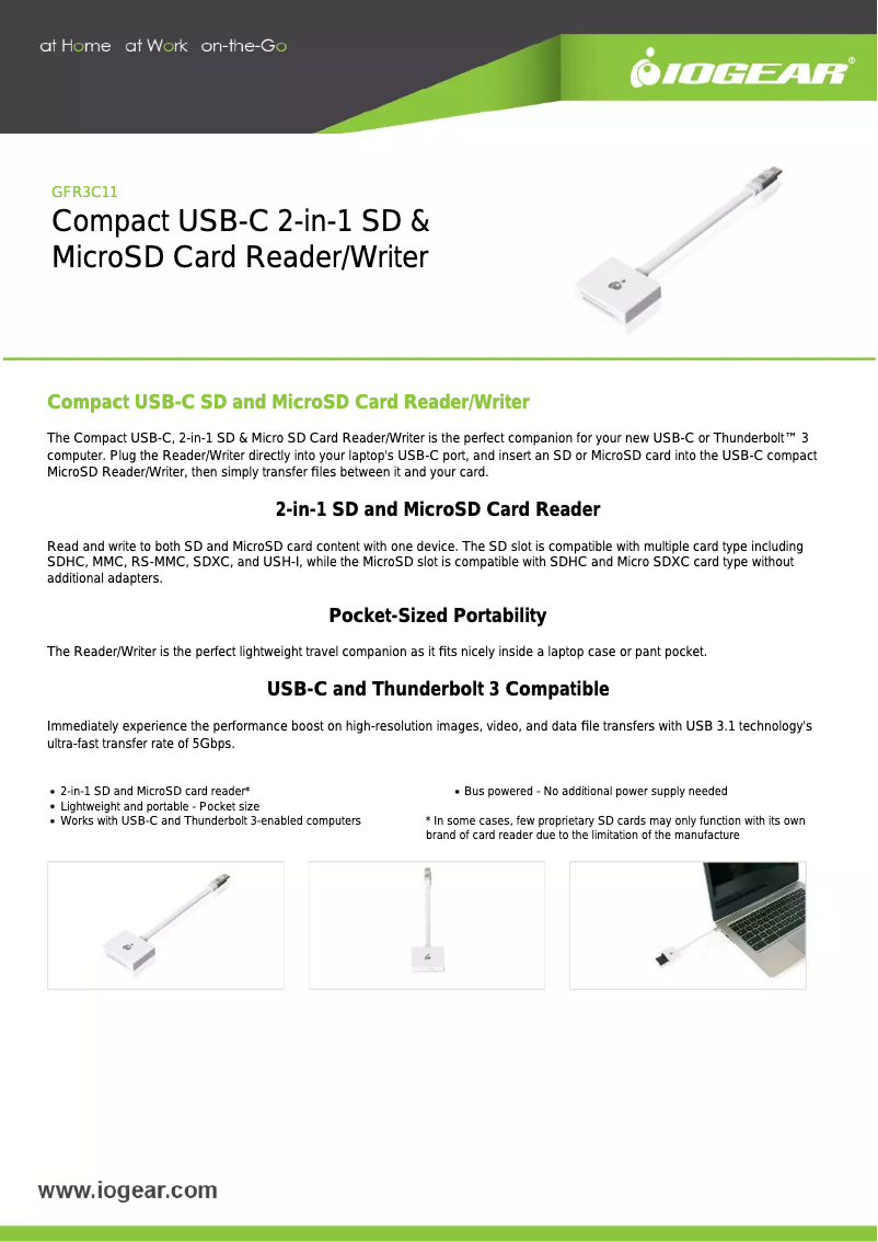 Page n°1 - Manuel utilisateur iogear GFR3C11