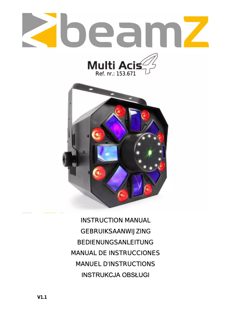 Page 1 de la notice Manuel utilisateur BeamZ MultiAcis IV