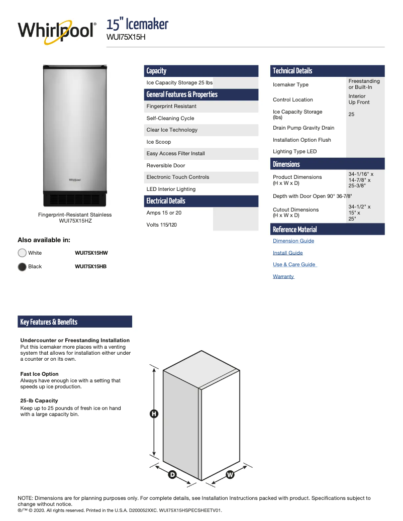 Image de la première page du manuel de l'appareil WUI75X15HZ