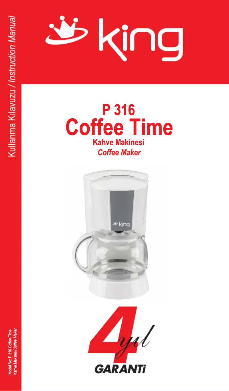 Page 1 de la notice Manuel utilisateur King P 316 Coffee Time