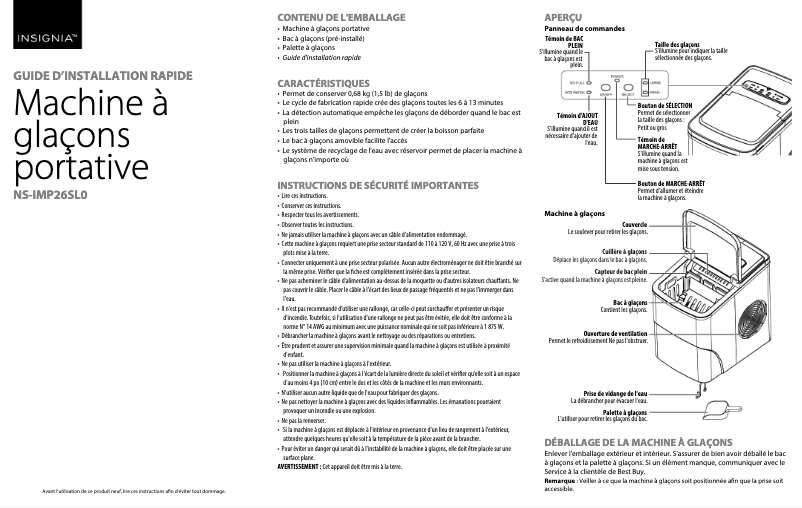 Image de la première page du manuel de l'appareil NS-IMP26SL0