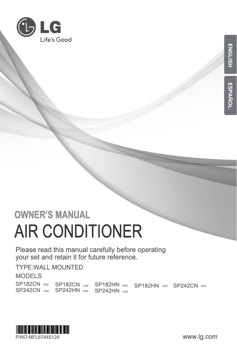 Page 1 de la notice Manuel utilisateur LG SP242CN