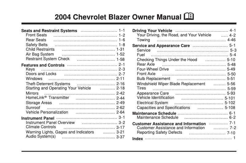 Page 1 de la notice Manuel utilisateur Chevrolet Blazer (2019)