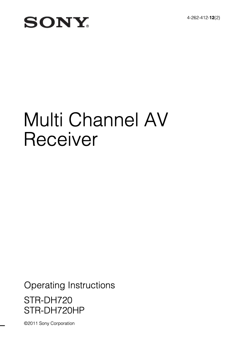 Page 1 de la notice Manuel utilisateur Sony STR-DH720HP
