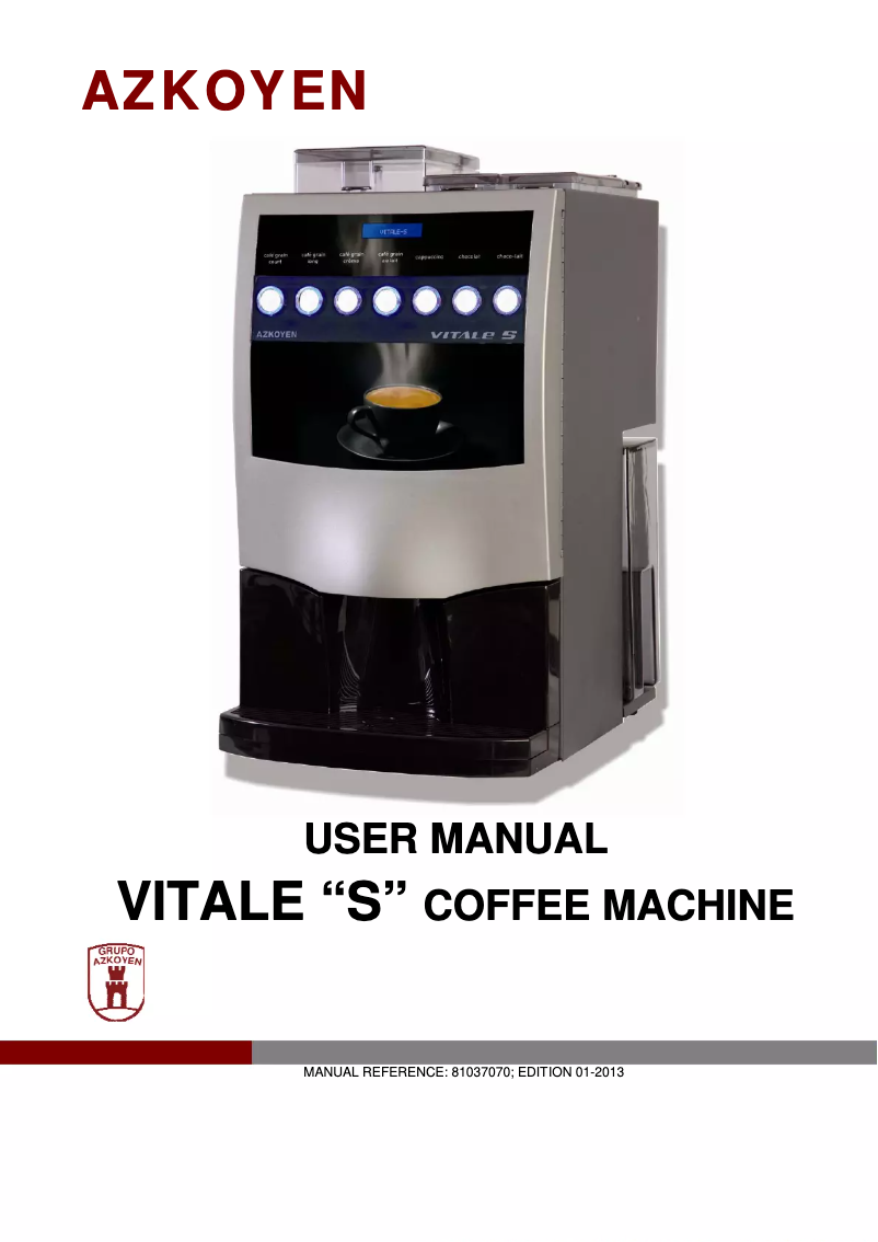 Page n°1 - Manuel utilisateur Azkoyen Vitale S