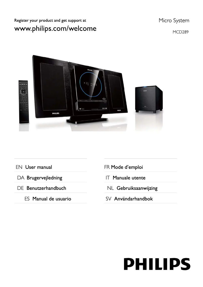 Imagen de la primera página del manual del dispositivo MCD289