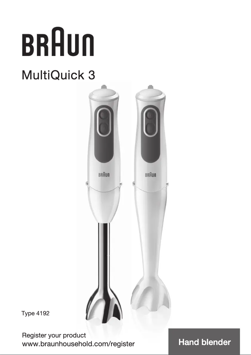 Page n°1 - Manuel utilisateur Braun MQ 3025 WH