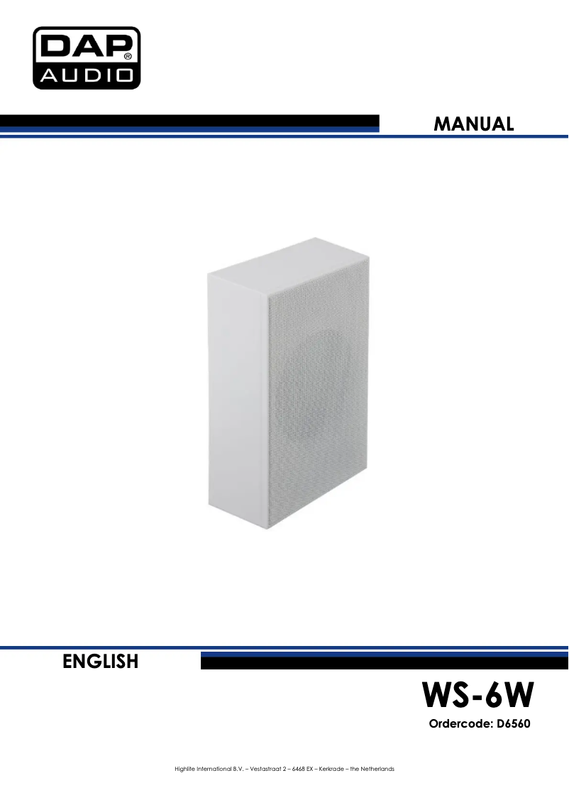 Image de la première page du manuel de l'appareil WS-6W