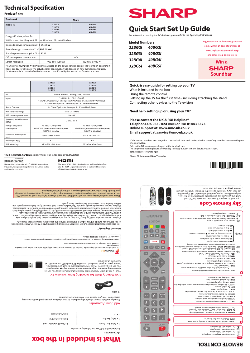 Page 1 de la notice Manuel utilisateur Sharp 32BG4I