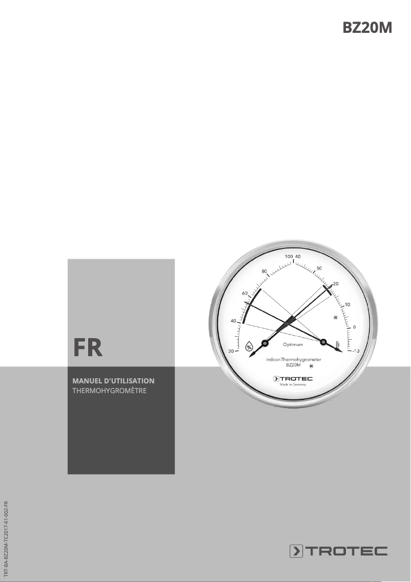 Image de la première page du manuel de l'appareil BZ20M