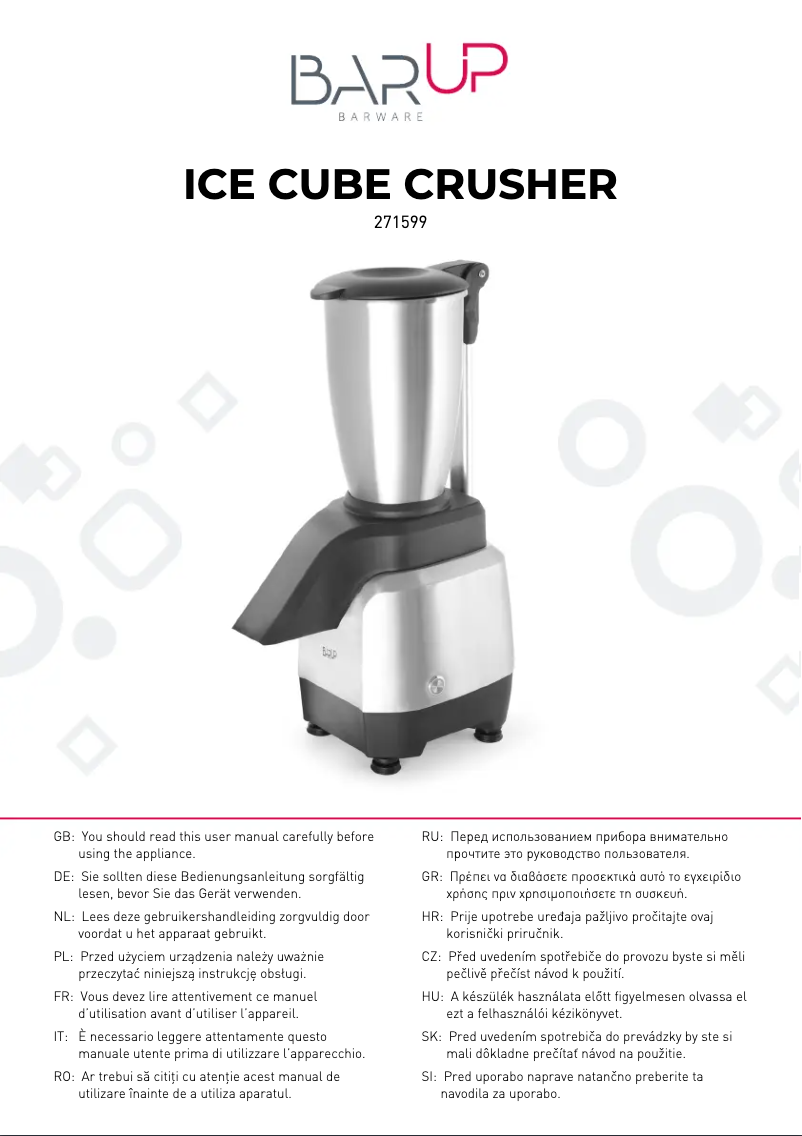 Page 1 de la notice Manuel utilisateur Hendi 271599