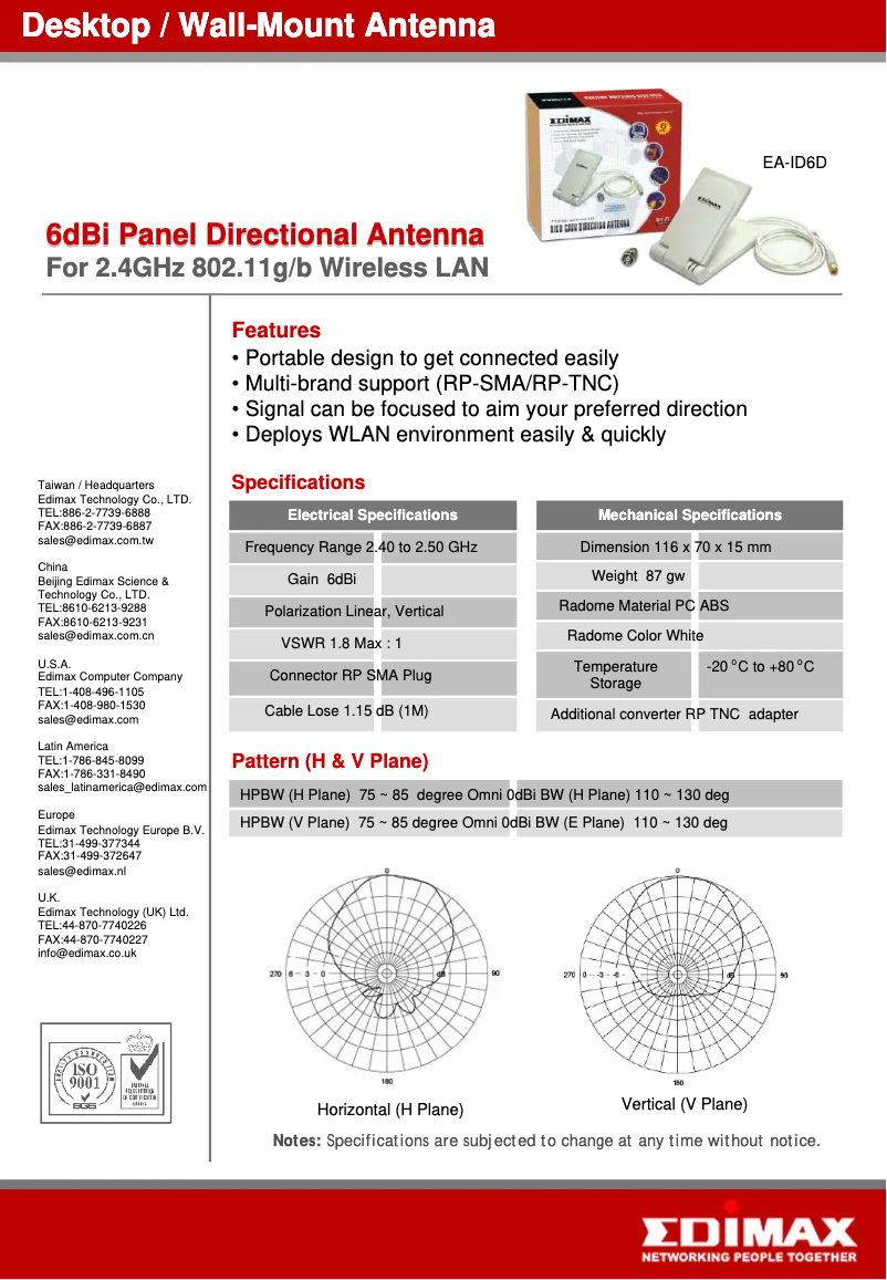 Image de la première page du manuel de l'appareil EA-ID6D